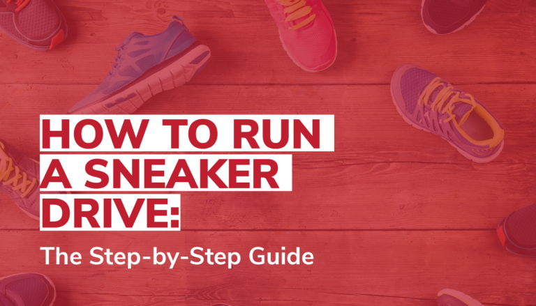 Sneakers on the floor with the article’s title “How to Run a Sneaker Drive: The Step-by-Step Guide” overlaid on top