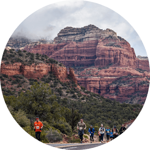 Scenic shot of runners at the RunSedona race.