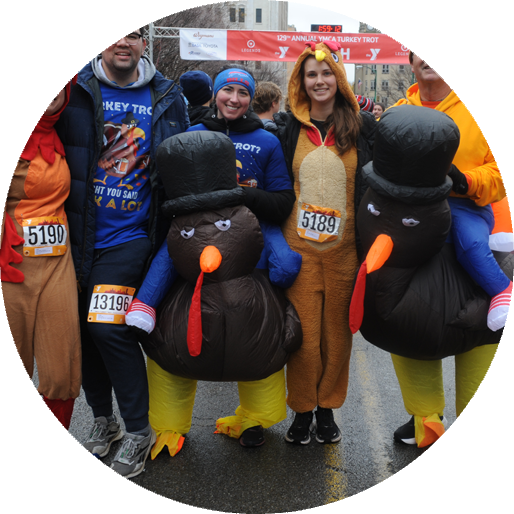 Scenic shot of runners at the Buffalo Niagara YMCA Turkey Trot.