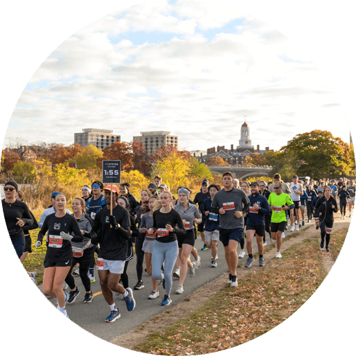 Runners at the Cambridge Half Marathon with sneaker recycling in Cambridge.